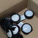 ILYXY LED Puck Lights with Remote, 6 Pack Under Cabinet Lighting, Battery Operated Push Light, Dimmable & Color Changing Tap Lights, Stick-On, Shiny Black