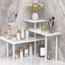 JayRex Bathroom Organizer Countertop Corner Shelf, 3 Tier Moveable Organizer for Make Up, Dresser Table, Desktop (White)