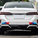 ramuel Sport Color Stripe Decal Sticker Compatible with BMW Exterior or Interior Decoration for Car Side Rearview Mirror Decals Skirt Bumper Stickers Hood Fender Decor Racing 7x1.6'' Blue Red 2pcs
