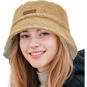 Sukeen Women's Winter Bucket Hats, Faux Fur Fuzzy Warm Fisherman Hat for Trendy Daily