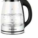 PANCERKA Electric Kettle, 1.8 Liter Electric Tea Kettle with LED Illuminated and High Borosilicate Glass, Hot Water Kettle, Auto Shutoff, Boil-Dry Protection, 360 Base