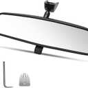 10.5 Inch Large Anti-Glare Rear View Mirror, Universal Interior Mirror Kit with Wide Angle Night Vision for Cars, Trucks, SUVs, Compatible with Toyota Honda Ford Nissan Jeep
