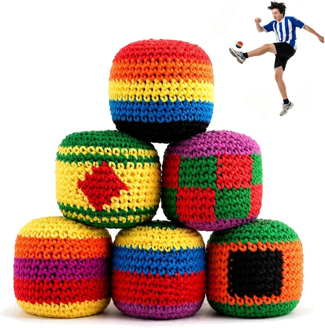 Hacky Footbag Sack Set,Soft Kick Sack Balls for Adults & Beginners,Durable Juggling & Outdoor Game,Portable Fun for Beach, Camping, Backyard & Summer Party