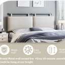 BSHOMGI Headboards Queen Size Bed Headboard Wall Mounted with Linen Upholstery Hanging Headboard for Bedroom, Beige