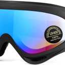 MAMBAOUT Snow Ski Goggles, Snowboard Goggles for Men, Women, Youth, Kids, Boys or Girls (06.black Frame With Multicolor Lens)