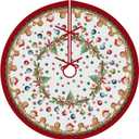 XCHI Red Gingerbread Man Snowman Christmas Tree Skirt Christmas Party Decorations for Home Xmas Holiday Winter Indoor Decro 48 Inch
