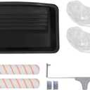 ROLLINGDOG 18 Inch Paint Roller Kit - for Large Walls & Ceilings, Heavy Duty Frame with 2 Lint-Free Covers & Deep Well Paint Tray with Liners, Professional Painting Tool Set for Fast Coverage