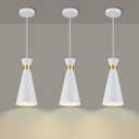 2026 New Mid Century Modern Pendant Lights Kitchen Island 3 Pack, 5.9"D x 13"H Cone Shape, Brass Gold & White Pendant Light Fixtures, Island Lights Kitchen Pendant Lighting over Sink Dining Room