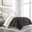 Sleep Restoration King/Cal King Size Comforter - Reversible Bed Duvet Insert - Thick, Warm, Fluffy Down Comforter Alternative - Hotel Quality Bedding Comforters - Brown/Cream