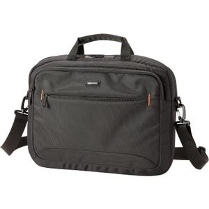 Amazon Basics 15.6 in Laptop Bag with Shoulder Strap and Handle, Large Capacity, Spacious Compartments, Black