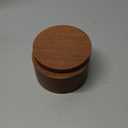 Solt Holder Stylish Brown Acacia Wood Salt Box with Swivel Cover, Countertop Spice Storage Container