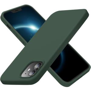 Cordking Designed for iPhone 12 Case, Designed for iPhone 12 Pro Case, Silicone Shockproof Phone Case with [Soft Anti-Scratch Microfiber Lining] 6.1 inch, Alpine Green