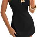 Milumia Women's Metal Decor Strapless Bodycon Mini Dress Tube Top Dress Party Club XS