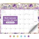 Pack of 2 Calendar 2025-2026, Monthly Wall Calendar from July 2025 to December 2026, 11.5" x 14.7", Spiral Binding Hanging Wall Calendar, Perfect for Home or Office,Pastel Bloom