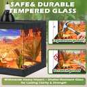 Royxen Bearded Dragon Tank, 30 Gallons Tempered Glass Reptile Terrarium with Metal Mesh Top, 3-Side Clear Anti-Scratch Glass Lizard Tank for Reptile Habitat (Black, 24" Length)