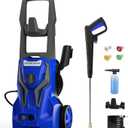 Power Washers Electric Powered - 4800PSImax 3.2GPM High Pressure Washer Car Cleaning Machine with Adjustable Spray Nozzle and Foam Cannon for Home Driveway Patio Deck, Blue