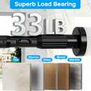 Tension Curtain Rod Black Shower Rod 40-118IN Long Curtain Rods No Drilling Adjustable Tension Rods of Shower or Bathroom Outdoor Window Patio Diameter 1.26In