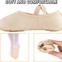 Ballet Shoes for Girls, Canvas Dance Practice Slippers No-Tie Sole Yoga Gymnastics Shoes(Toddler/Little Kid/Big Kid) (Beige)