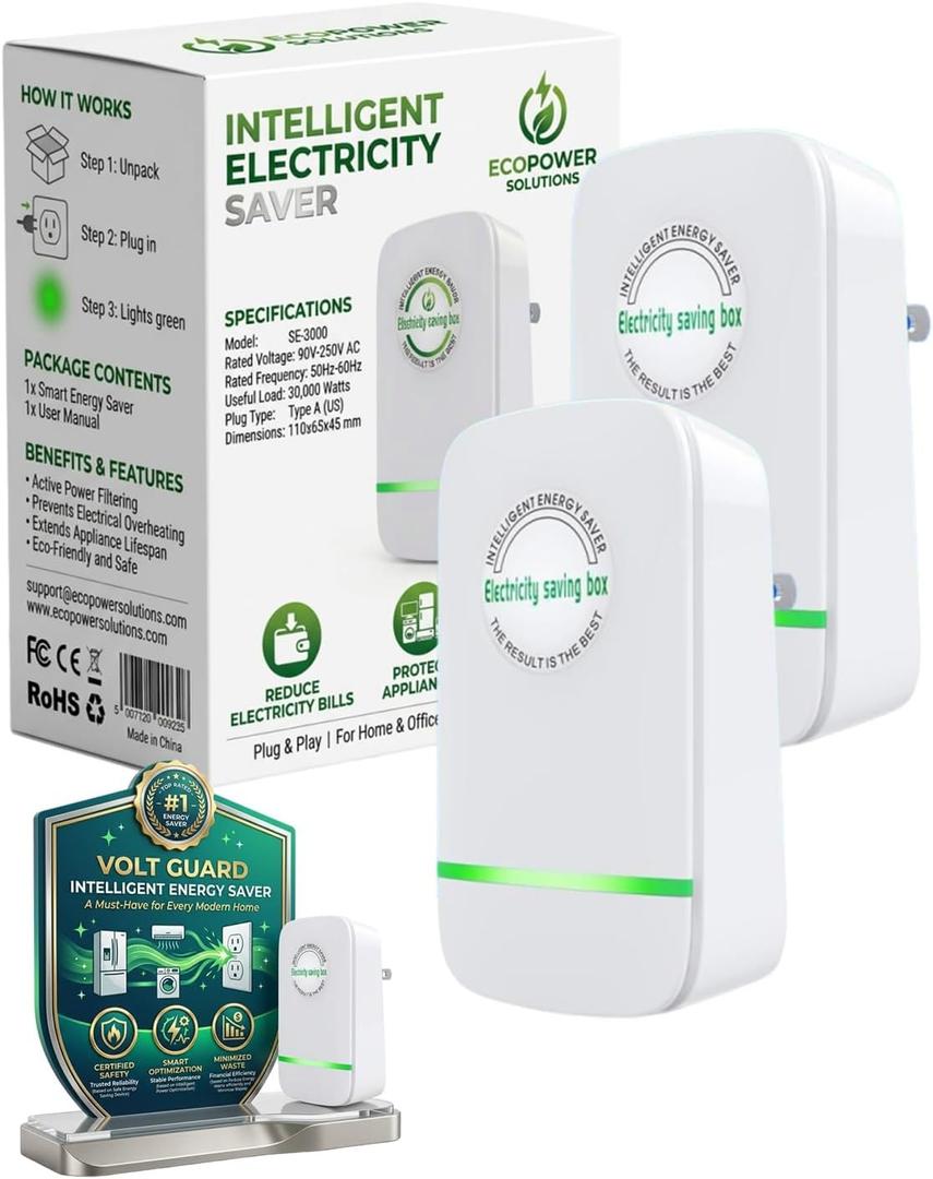 Electricity Saving Box Energy Power Savings Device to Reduce Electric Bill Power Energy Electricity Factor Saver Smart Intelligent Plug in Home Office Surge Protector Strips Voltage Outlet