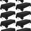 10 Pack Black Tablecloths for 6 Foot Rectangle Tables 60x102 Inch Tablecloth 6ft Table Cloths Polyester Tablecloths for Rectangle Tables Fabric Tablecloth Washable for Wedding Party
