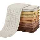 Yoofoss Muslin Burp Cloths for Baby 10 Pack 100% Organic Cotton Baby Washcloths for Boys Girls Large 20''X10'' Super Soft and Absorbent Gradient Brown