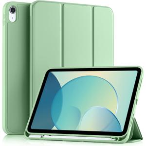 Akkerds Compatible with iPad (A16) 11th Generation Case 11 Inch 2025, for iPad 10th Generation Case 10.9 Inch 2022 with Pencil Holder,Slim Trifold Stand Protective Cover with Soft TPU Back,MatchaGreen