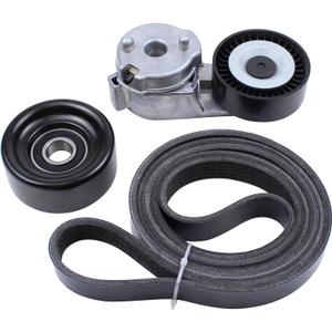 MOTOKU Serpentine Drive Belt Tensioner Pulley Kit for Jeep Wrangler 2000-2006 Grand Cherokee 1999-2004