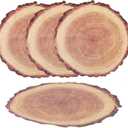 Tree Stump Coasters 4 Pack Place Mats Table Mats for Dining Table Plastic Set