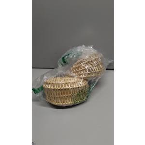 Taiyin 3 Pack Rattan Flower Girl Basket Small Half Moon Straw Wicker Basket with Handle Ideal for Wedding Flower Girl,Picnic,Garden Storage and Home Decor (Nature)