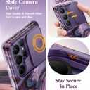 GVIEWIN for Samsung Galaxy S26 Ultra Case, [Slide Camera Cover & Built-in HD Screen Protector] [2 Front Frames] Shockproof Military Grade Protective Marble Phone Case S26 Ultra 6.9" (Quicksand/Purple)