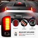 LED Tail Light Assembly + 3rd Third Brake Cargo Lamp Compatible with Dodge Ram 1500 2002-2006, for Dodge Ram 2500 3500 Pickup 2003-2006, Rear Taillight Clear Lens, 3 Pcs