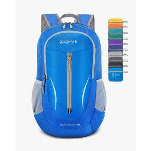 ZOMAKE Ultra Lightweight Packable Backpack 25L, Foldable Hiking Backpacks Water Resistant Small Folding Daypack for Travel(Dark Blue-NEW)