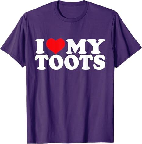 I Love My Toots, I Heart Toots T-Shirt (XL, Purple)