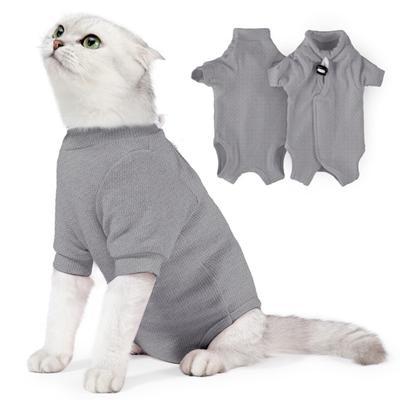 Harikaji
Cat Recovery Suit, After Surgery Wear for Abdominal Wounds Spay, Pet Cat Weaning Shedding Suit Onesie Jumpsuit Gray L