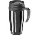 Oggi Commuter Travel Mug 14oz - Insulated Coffee Mug, Thermal Stainless Steel with Easy Grip Tumbler Handle - Black