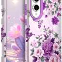 TEECOVER for Samsung Galaxy S25 Edge Case, Heavy-Duty Shockproof Full Protection Hard Plastic Bumper + Soft Silicone Rubber Protective Case for Galaxy S25 Edge 6.7-Inch, Violet