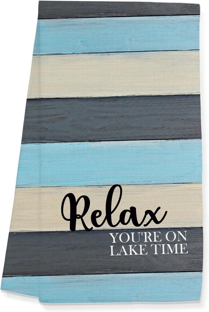 Lake House Towels Gifts, Lake Accessories Towels for Kitchen Bathroom Decor (16x24 inches)