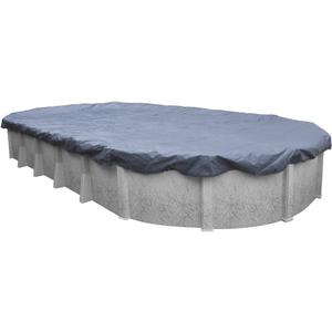 Pool Mate 18 x 33 ft Blue Winter Oval Pool Cover for Above Ground Pools, 3 ft Overlap (21 x 36 ft Cover Size), Solid 7 x 7 Scrim, 2.2 oz/ yd2, Style: 461833PMA, 18 x 33-ft. Pool