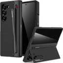 Miimall for Samsung Galaxy Z Fold 6 Case with S Pen Holder Slot [Military Grade Drop][Built-in Privacy Screen & Invisible Kickstand] Slim Thin Protective Phone Case for Galaxy Z Fold 6 Cover Black