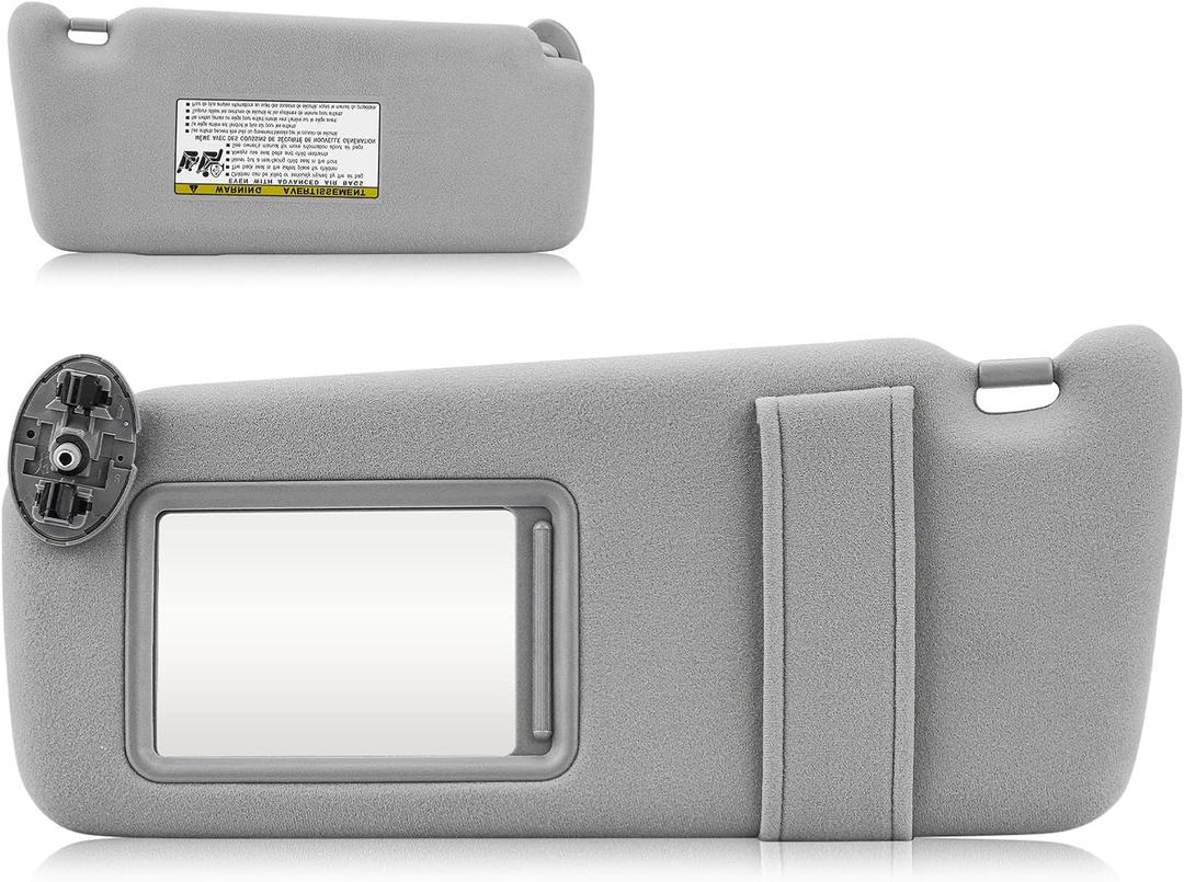 Sun Visor for 2007-2011 Toyota Camry Without Sunroof, Left Driver Side Gray Sunvisor Replacement 74320-06780-B0, 74320-33B81-B0 (Grey)