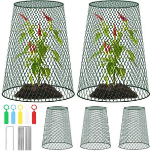 5 Packs 12"x15" Garden Cloches for Plants, Plant Protectors from Animals,Plant Cages for Outdoor Plants,Plant Covers from Animals,Chicken Wire Cloche with Stakes & Labels for Protect Plants,Vegetables