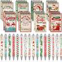 Zhanmai 32 Pcs Christmas Mini Notepads with Pens Set North Pole Spiral Notepads Official Santa Delivery Pens Xmas Memo Notebooks Ballpoint Pen for Kids Xmas Holiday Party(Classic Color)