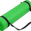 Fitvids Yoga Mat, 1/2-Inch Extra Thick High Density Exercise Mat, Anti-Tear Exercise Yoga Mat with Carrying Strap, Suitable for Various Yoga Exercises (Bright Green)