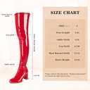 girgod Thigh High Boots for Women Sexy Pointed Toe Over The Knee Boots Cosplay Dance Party Patent Leather Chunky Heels GOGO Knee High Boots, 8