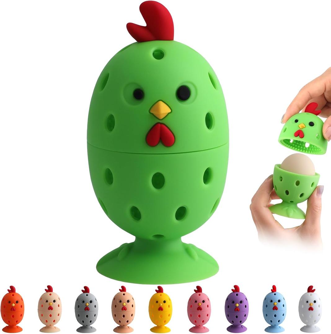 Egg Brush Cleaner, Egg Cleaner for Fresh Eggs, Cute Chick Shaped Egg Wash and Brush, Washing Egg Tool for Standard Sized Eggs (Green)