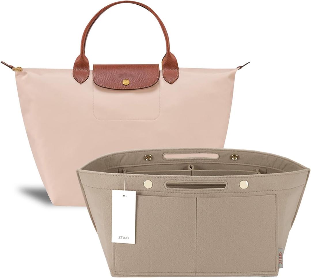 ZTUJO Purse Organizer Insert for le pliage, Compatible with Longchamp Le Pliage Top Handle S/M,Shoulder Bag S/L (Beige, Medium For Shoulder Bag S) ZTUJO Purse Organizer Insert for le pliage, Compatible with Longchamp Le Pliage Top Handle S/M,Shoulder Bag S/L (Beige, Medium For Shoulder Bag S)