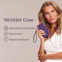 Compatible with iPhone 14 Pro Wallet Case for Women and Men, Case with Card Holder [Slim & Protective] for Apple 14 Pro (6.1), Vegan Leather i-Phone Cover, Purple [Includes Wristlet]