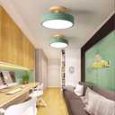 Dimmable LED Ceiling Light Fixture,1-Lights 9 Inch Modern Ceiling Lights Flush Mount Wooden 12W Green Chandelier for Living Room Bedroom Kitchen,3000K/4000K/6000K Temperatures Selectable