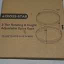 Across-Star Lazy-Susan-Organizer-Spice-Rack, Rotating Spice Organizer For Cabinet Pantry, Seasoning Holder Spice Shelf With Adjustable Height, Kitchen Counter Shelf Countertop Organizer (10"D x 10"W x 13.19"H, Grey)