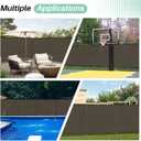 SunnyRoyal 5' x 12' Privacy Fence Screen Panel with Iron Poles Freestanding No Dig Heavy Duty Windscreen Mesh Fabric Temporary Dog Fencing for Outdoor Backyard Patio Garden (Brown)